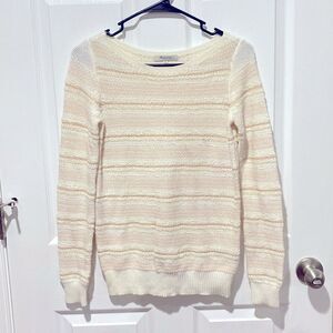 Madewell Peaches Cream Strip Knit Pullover Sweater